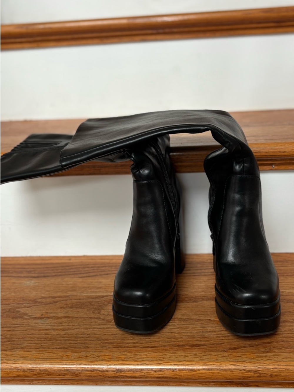 Dream Pairs Black Over-the-Knee Platform Boots